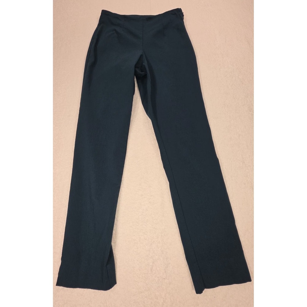 Time and Tru Dress Pants Womens Medium 10 Green Straight Leg Pull On Stretch